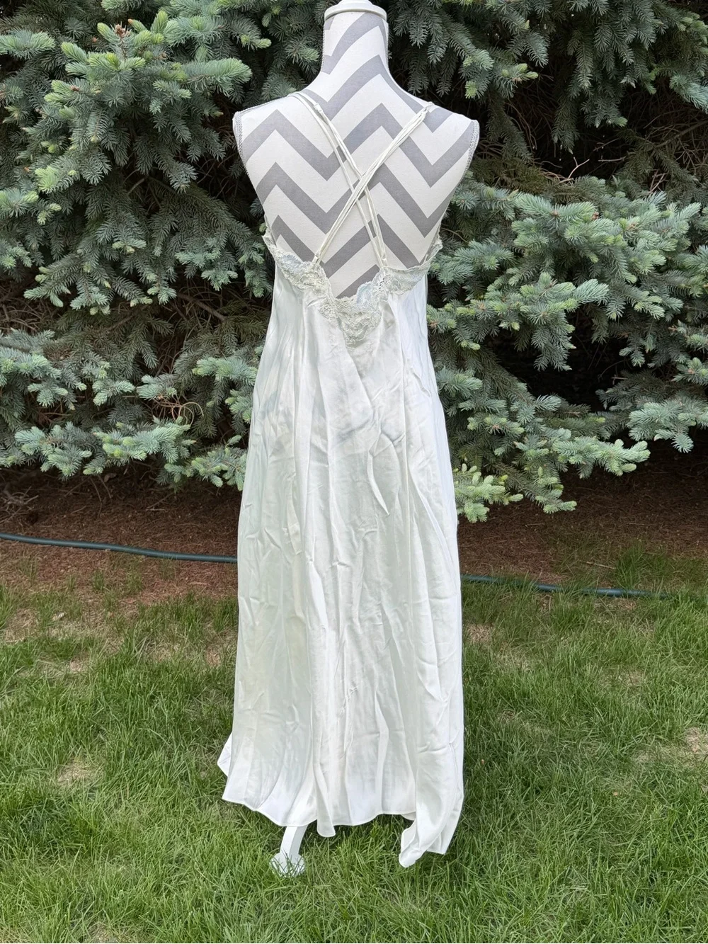 Vintage Victoria’s Secret bridal cream satin and lace maxi nightgown